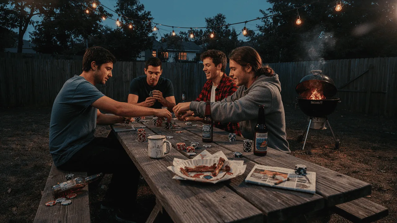 A backyard meal ready for an evening with friends
